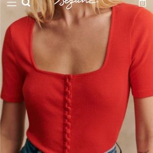 SEZANE Grant T Shirt RED